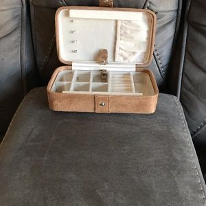 Suede hard travel jewelry case